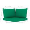 Pallet Sofa Cushions 3 pcs Green Fabric