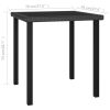 Garden Dining Table Poly Rattan – 70x70x73 cm, Black