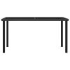 Garden Dining Table Poly Rattan – 140x70x73 cm, Black