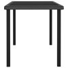 Garden Dining Table Poly Rattan – 140x70x73 cm, Black