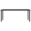Garden Dining Table Poly Rattan – 180x70x73 cm, Black