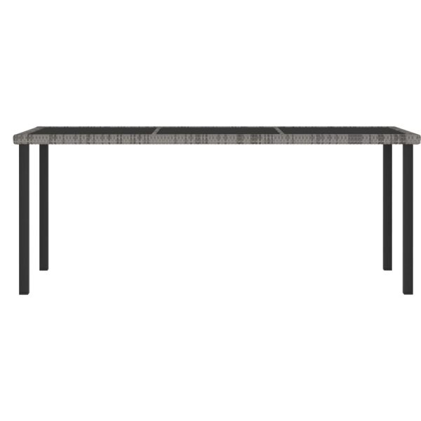 Garden Dining Table Poly Rattan – 180x70x73 cm, Grey