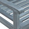 2-Seater Garden Bench Grey Solid Eucalyptus Wood – 120 cm