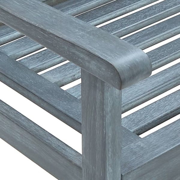2-Seater Garden Bench Grey Solid Eucalyptus Wood – 150 cm