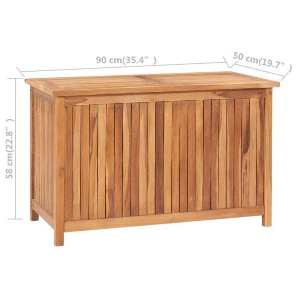 Garden Storage Box 90x50x58 cm Solid Teak Wood
