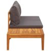 Garden Bench with Table Cushions Solid Acacia Wood – Dark Grey