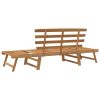 Garden Bench with Cushions 2-in-1 190 cm Solid Acacia Wood – Brown