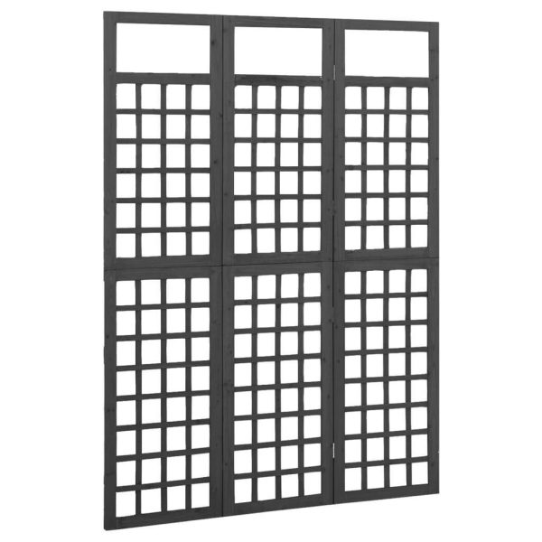 Rossington Room Divider/Trellis Solid Fir Wood – 121×180 cm, Black
