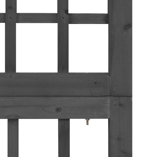 Rossington Room Divider/Trellis Solid Fir Wood – 201.5×180 cm, Black