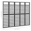 Rossington Room Divider/Trellis Solid Fir Wood – 201.5×180 cm, Black