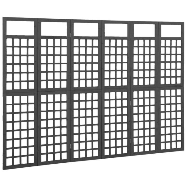 Rossington Room Divider/Trellis Solid Fir Wood – 242.5×180 cm, Black