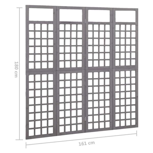 Rossington Room Divider/Trellis Solid Fir Wood – 161×180 cm, Grey