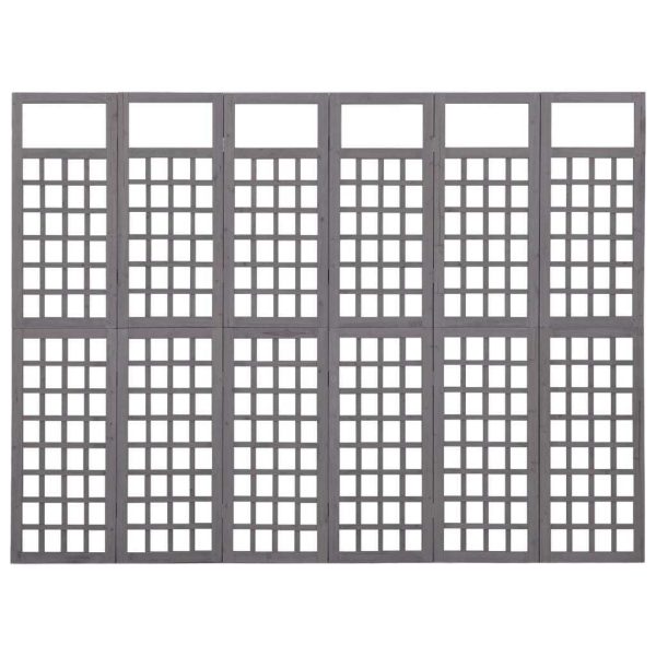 Rossington Room Divider/Trellis Solid Fir Wood – 242.5×180 cm, Grey