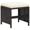 Garden Stools 4 pcs with Cushions Poly Rattan – Black and White