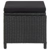 Garden Stools 4 pcs with Cushions Poly Rattan – Black