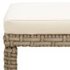 Garden Stools 4 pcs with Cushions Poly Rattan – Beige
