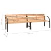 Twin Garden Bench 241 cm Solid Wood Chinese Fir – Brown