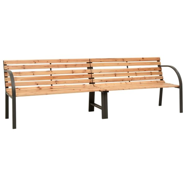 Twin Garden Bench 241 cm Solid Wood Chinese Fir – Brown