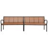 Garden Bench Steel and WPC – 251 cm, Brown