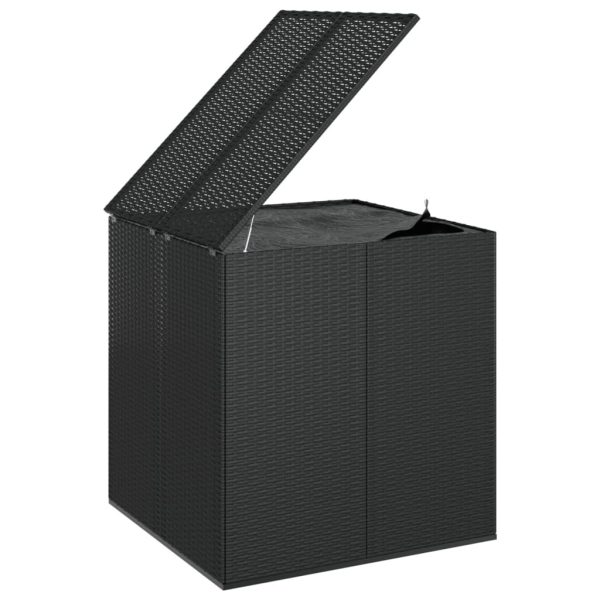 Garden Cushion Box PE Rattan 100×97.5×104 cm Black