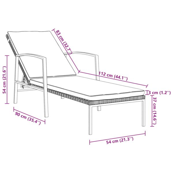 Sun Loungers 2 pcs with Table Poly Rattan – Brown