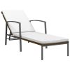 Sun Loungers 2 pcs with Table Poly Rattan – Brown