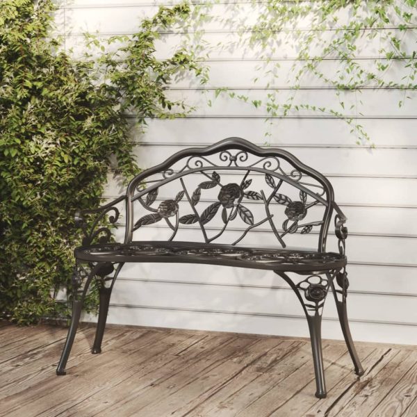 Garden Bench 100 cm Cast Aluminium – Black