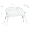 Garden Bench 108 cm Cast Aluminium – White