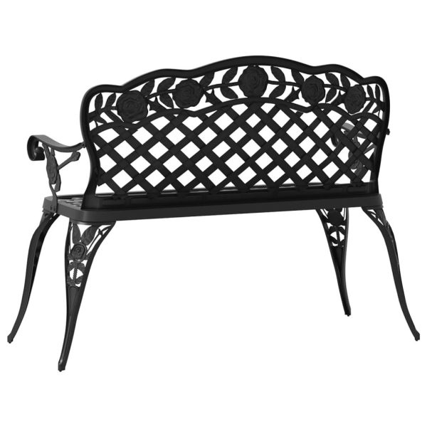 Garden Bench 108 cm Cast Aluminium – Black