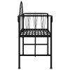 2-Seater Garden Bench 128 cm Black Steel