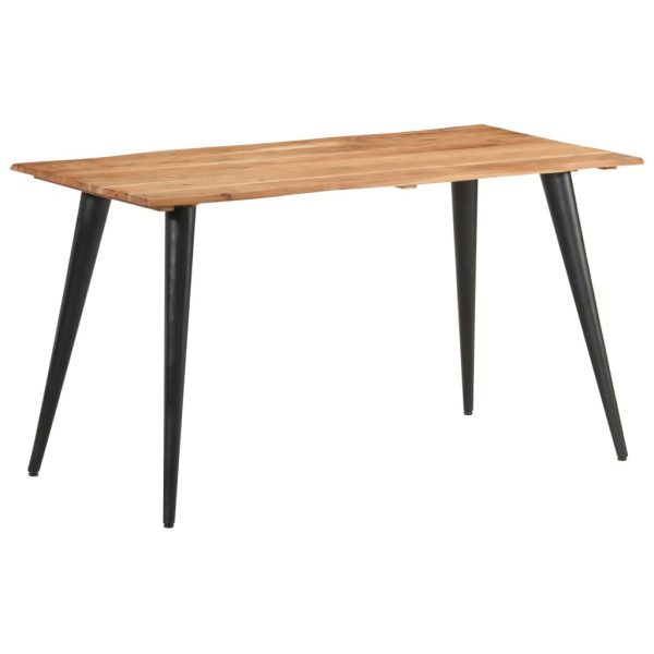 Dining Table with Live Edges Solid Acacia Wood – 140x60x75 cm