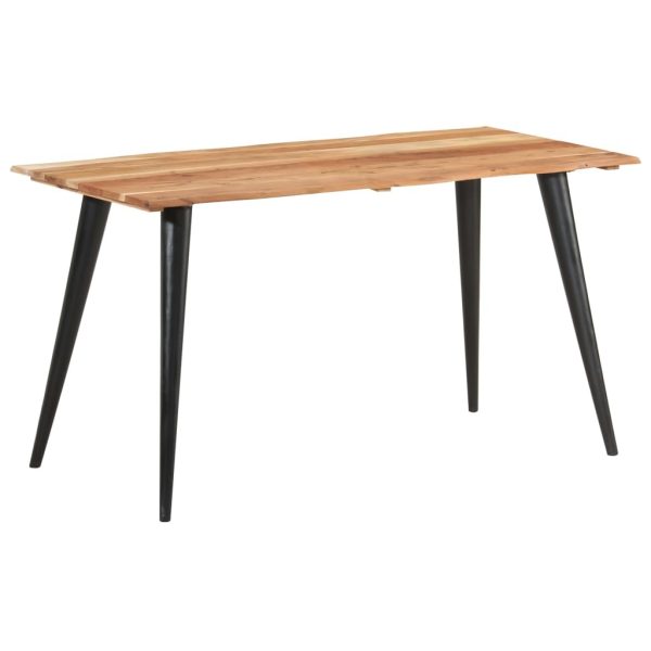 Dining Table with Live Edges Solid Acacia Wood – 140x60x75 cm