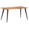 Dining Table with Live Edges Solid Acacia Wood – 160x80x75 cm