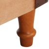 Tub Chair Real Leather and Solid Mango Wood – Brown