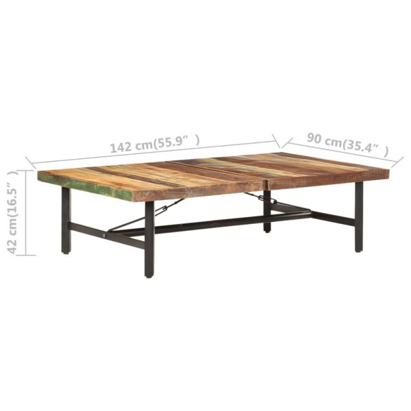 Coffee Table 142x90x42 cm – Solid Reclaimed Wood