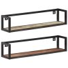 Wall Shelves 2 pcs – 80 cm, Solid Reclaimed Wood