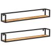 Wall Shelves 2 pcs – 120 cm, Solid Acacia Wood