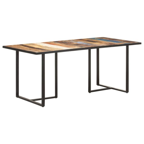 Dining Table – 180x90x76 cm, Solid Reclaimed Wood