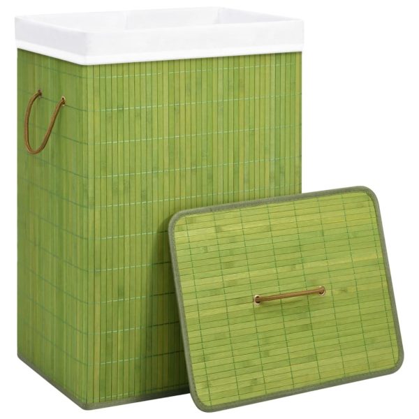 Bamboo Laundry Basket Green