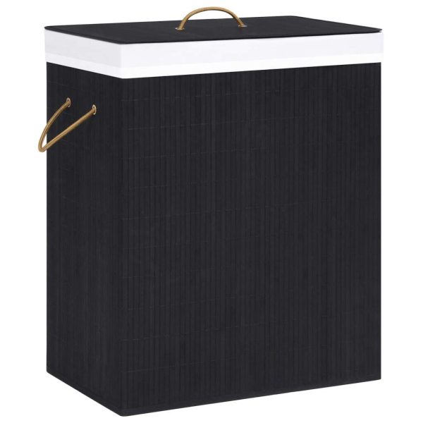 Bamboo Laundry Basket Black 83 L