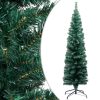 Slim Artificial Christmas Tree with Stand Green PVC – 150×43 cm, Without Flocked Snow