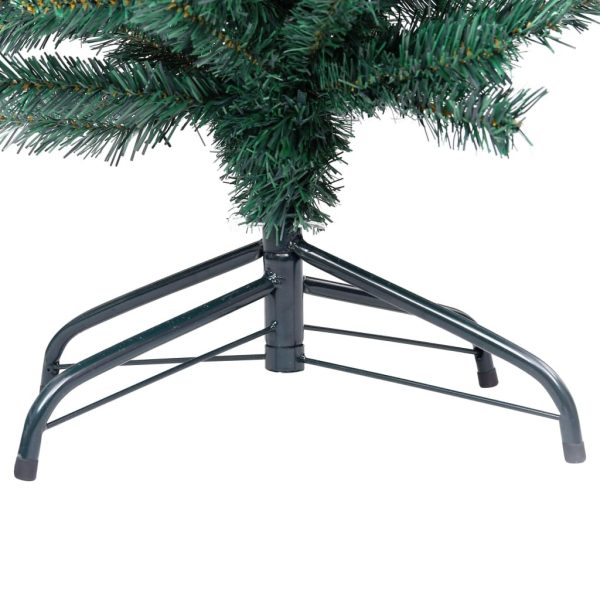 Slim Artificial Christmas Tree with Stand Green PVC – 180×48 cm, Without Flocked Snow