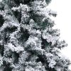 Artificial Christmas Tree with Flocked Snow Green PVC – 240×150 cm