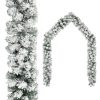 Christmas Garland with Flocked Snow Green PVC – 5 M
