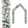Christmas Garland with Flocked Snow Green PVC – 10 M