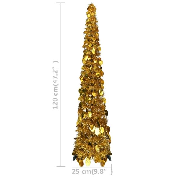 Pop-up Artificial Christmas Tree PET – 120×25 cm, Gold