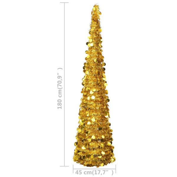 Pop-up Artificial Christmas Tree PET – 180×45 cm, Gold