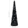 Pop-up Artificial Christmas Tree PET – 150×33 cm, Black