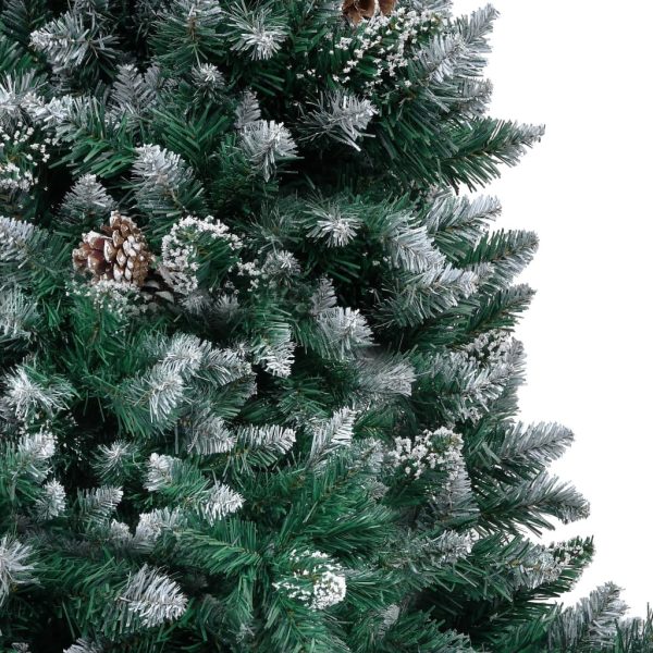 Artificial Christmas Tree with Pine Cones and White Snow – 150×93 cm
