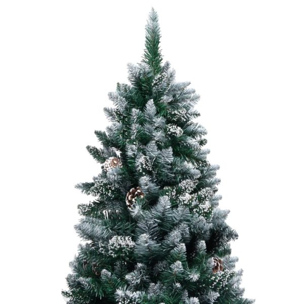 Artificial Christmas Tree with Pine Cones and White Snow – 180×100 cm